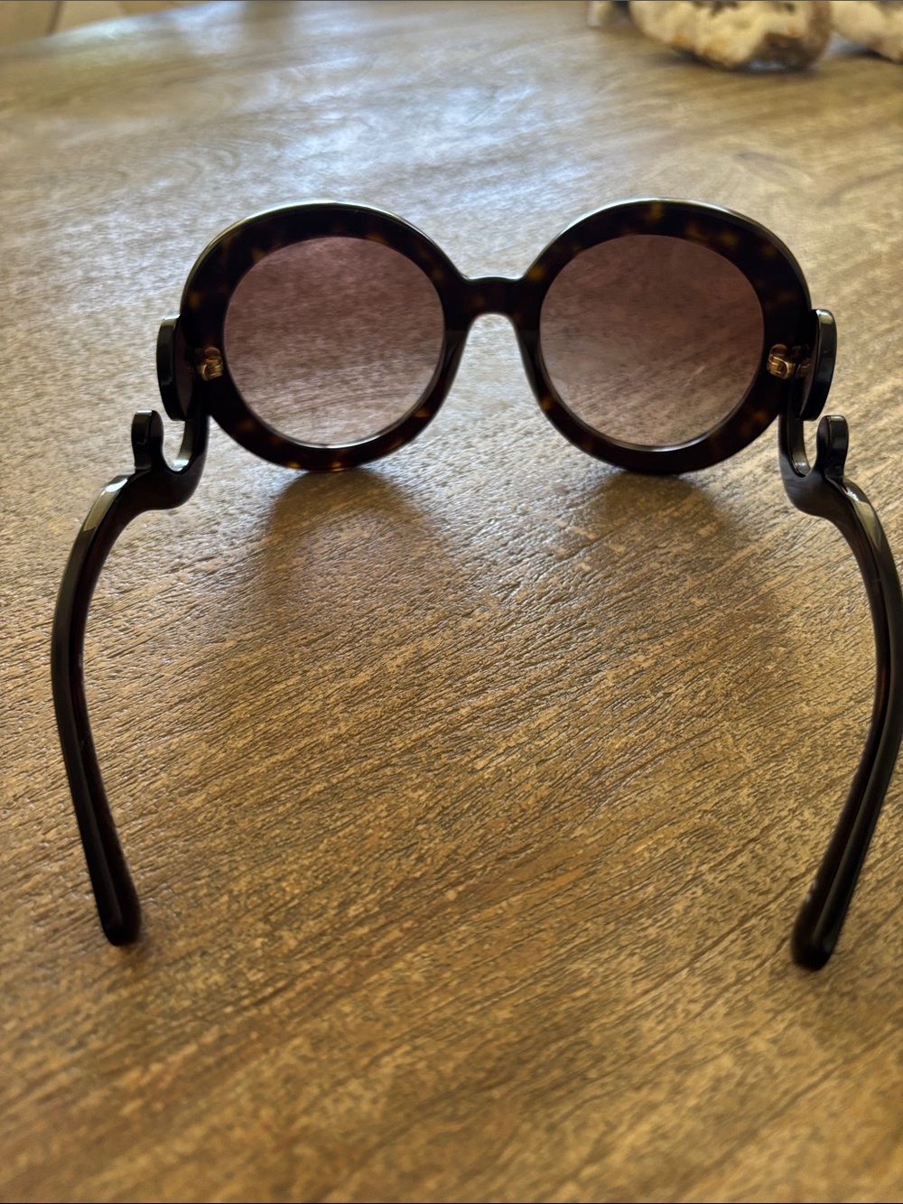 Prada Tortoiseshell Round Women's Sunglasses - Brown Lenses - Picture 4 of 9
